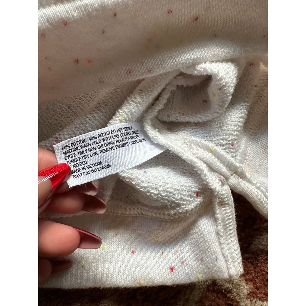 Colsie Cozy Colorful Speckled Lightweight Cropped Pullover Sweater White L Large - Picture 9 of 9